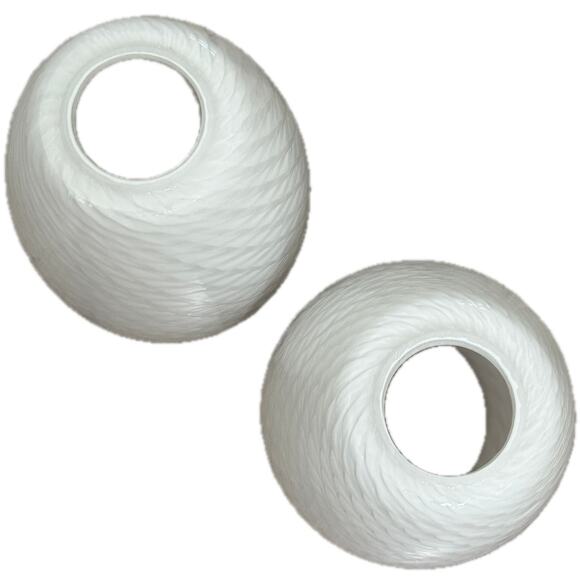 Glass Shade Pendant Lamp White Swirl Textured 1.75" Top Opening 8" Tall - 1 or 2 - Picture 3 of 7